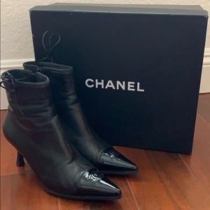 Authentic Chanel Leather Short Boots